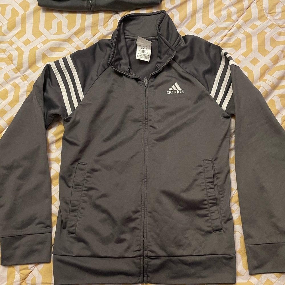 Grey boys adidas zip up jacket